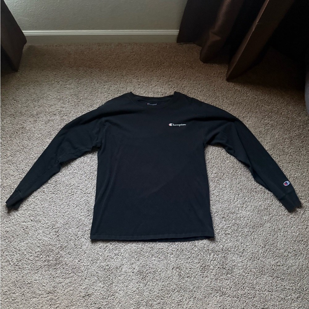 Champion Classic Black Long Sleeve Tee